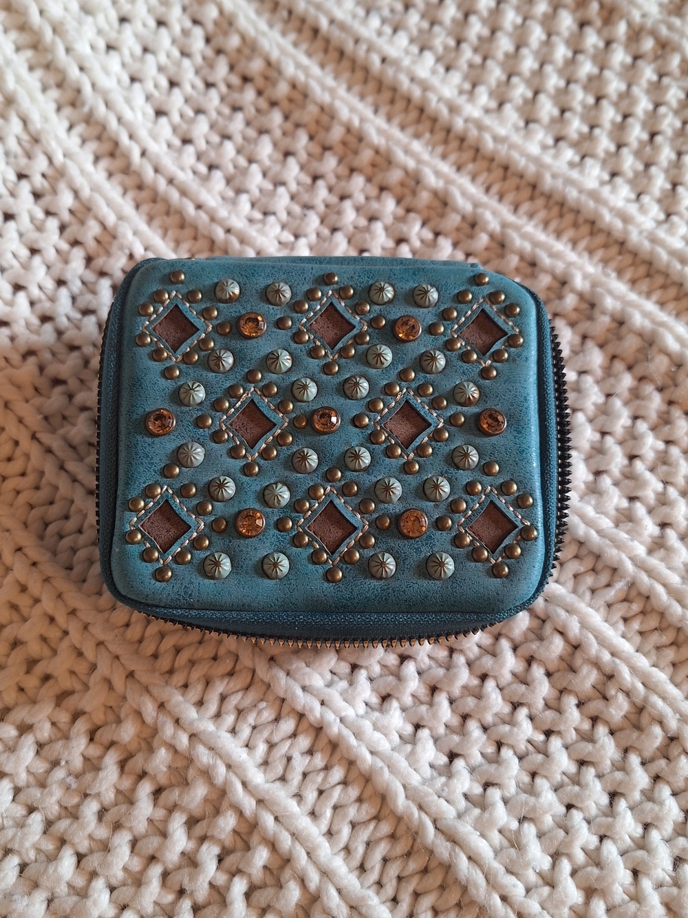 Montana West Teal Studded Mini On The Go Jewelry Bag!